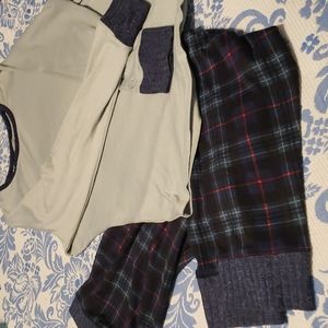 Cuddl Duds PJs plaid mint green pajamas set